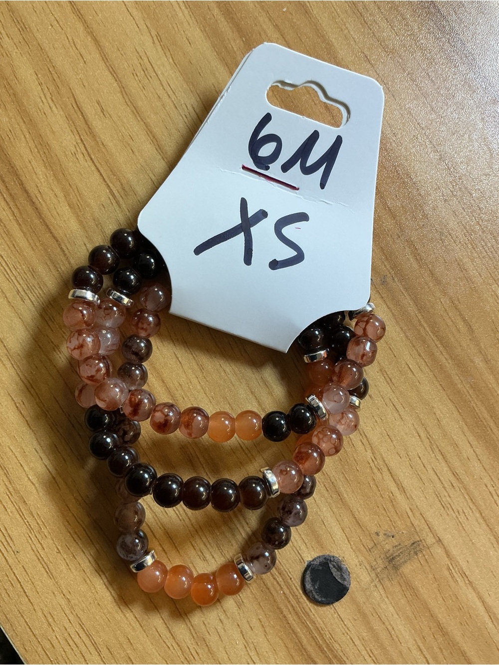 Kids Stretch Bead Bracelet Set - Brown & Orange
